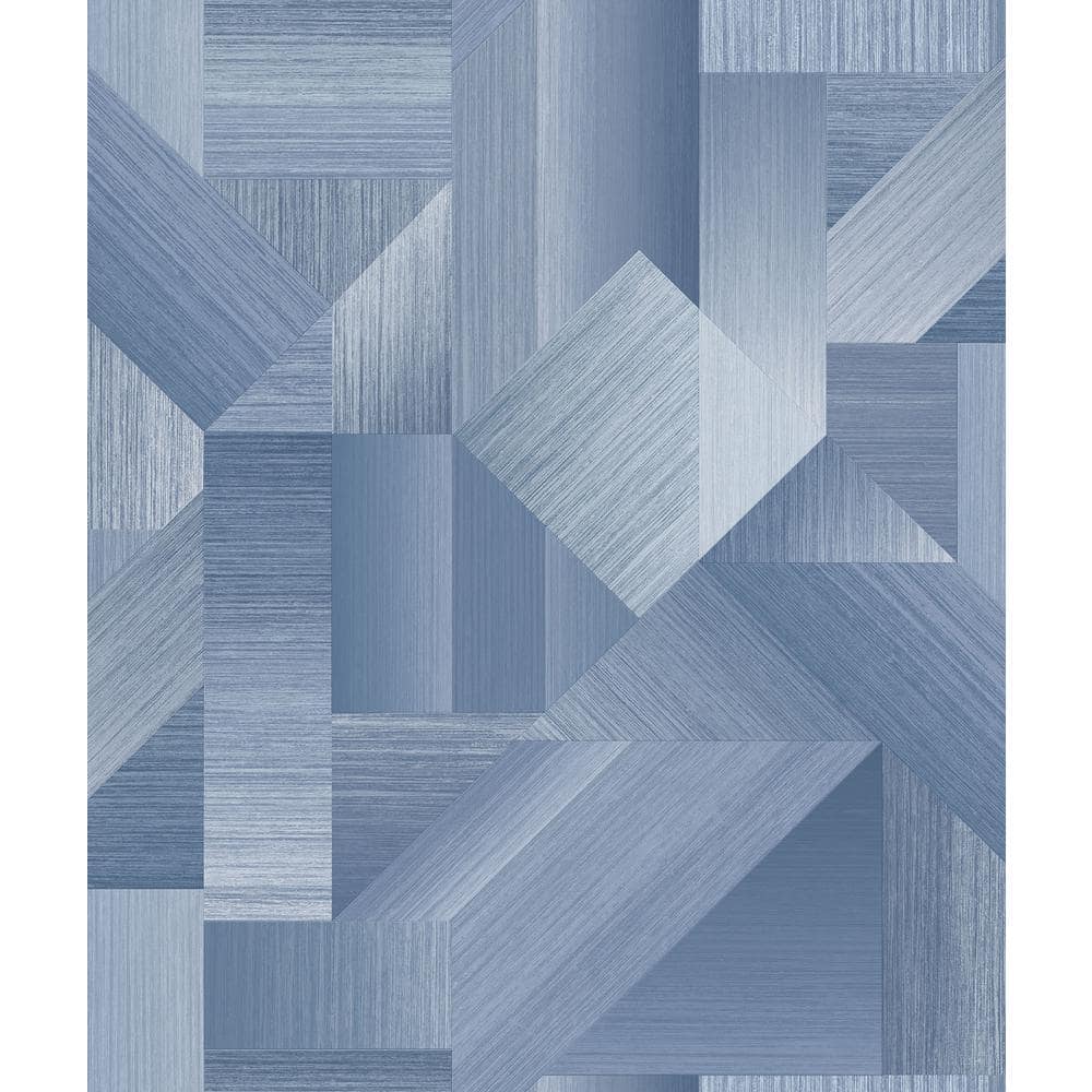 TexStyle Collection Shades of Blue Geometric Shape Shifter Satin Non-Pasted