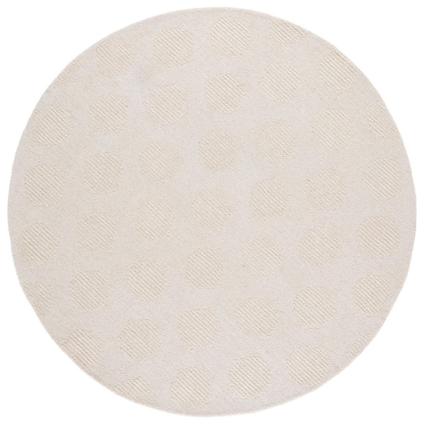 Metro 6 ft. x 6 ft. Ivory Polka Dot Round Rug