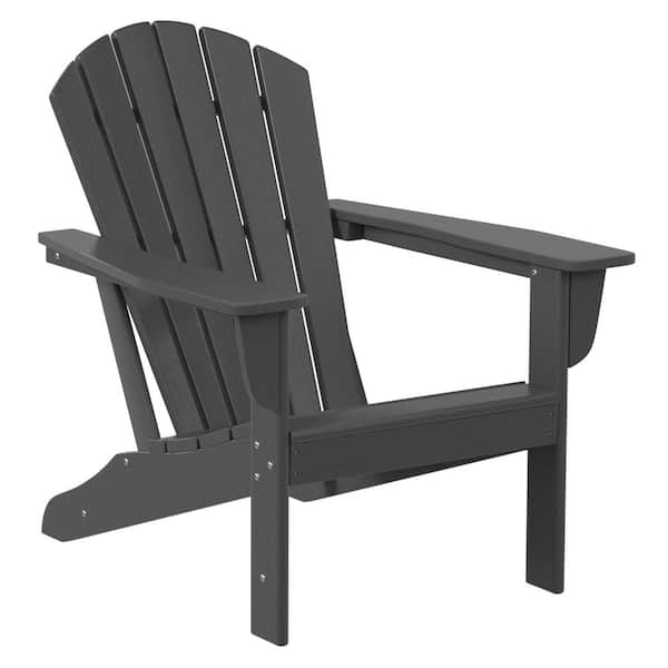 WESTIN OUTDOOR Mason Gray Poly Plastic Outdoor Patio Classic Adirondack Chair, Fire Pit Chair