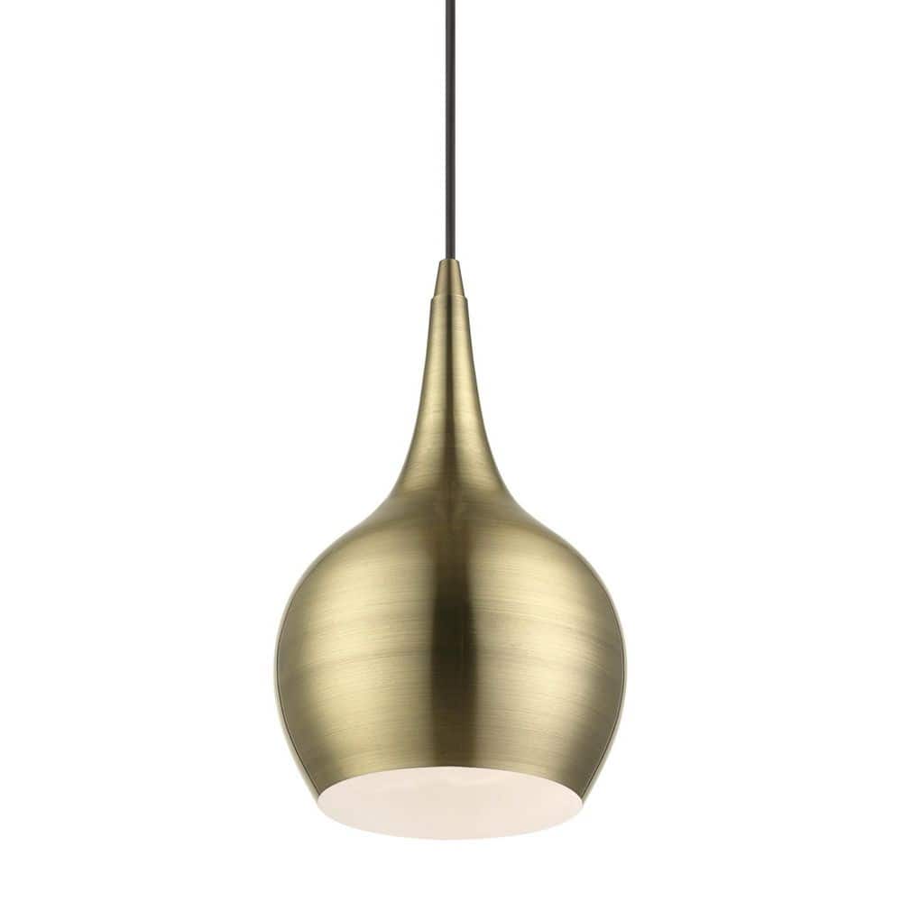 Antique Brass Mini Pendant with Glass Shade