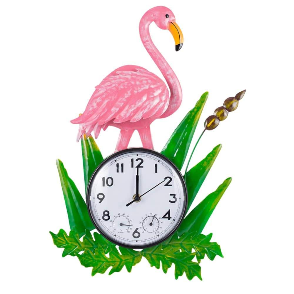 12 in Outdoor Wall Clock with Thermometer and Humidity, Silent
