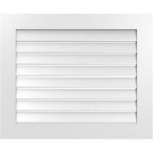 34 in. x 28 in. Vertical Surface Mount PVC Gable Vent: Functional with Standard Frame