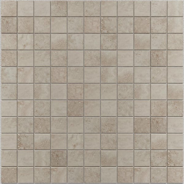 CRUZ BAY STUDIO Tufo 12 in. x 12 in.Taupe Matte Mosaic Porcelain Wall and Floor Tile (7.68 sq.ft./case)