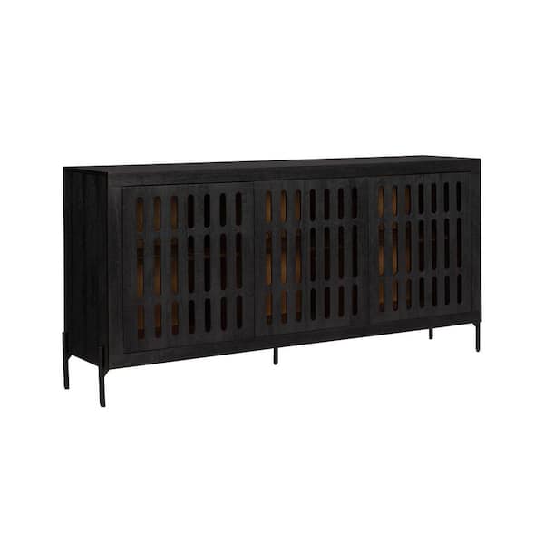 Vallisburg Black/Brown 32.25 in. Accent Cabinet with 3 Shelves