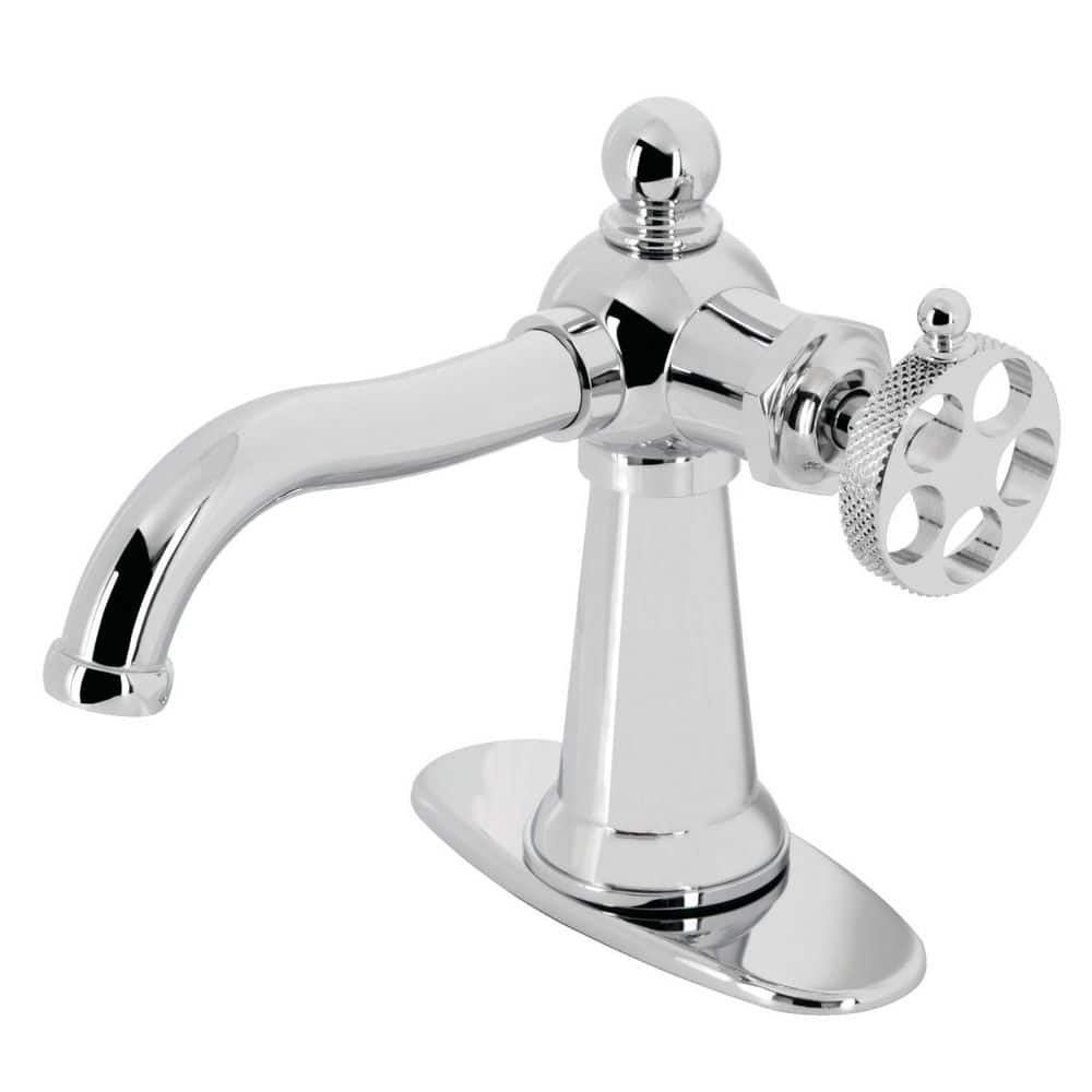 Kingston Brass Webb Single Handle Single Hole Bathroom Faucet With Push Pop Up And Deck Plate In