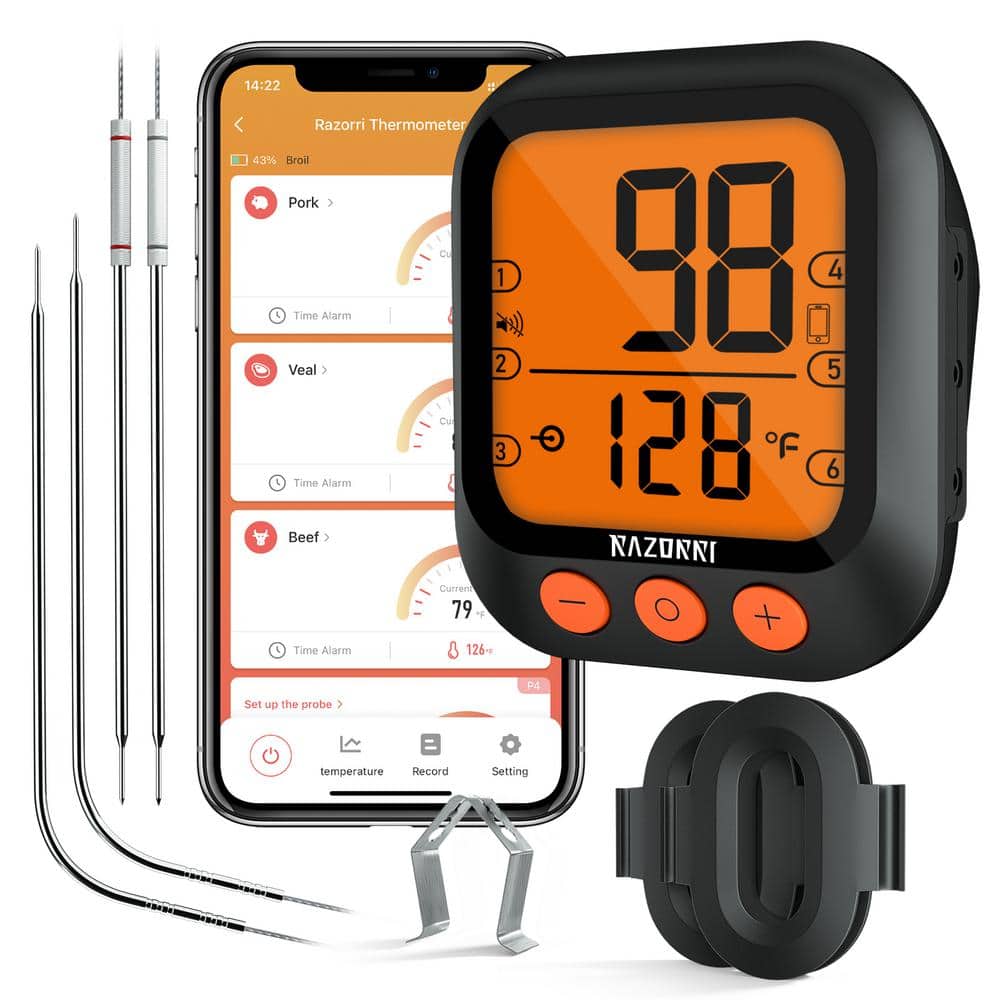 Secura Upgraded Wireless Remote Meat Thermometer for Grilling w/4