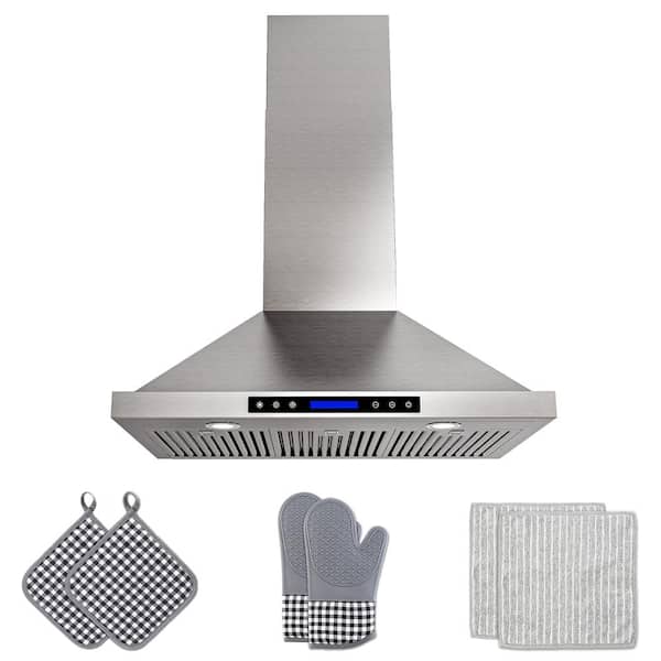 36 in. 900 CFM Convertible Wall Mount Range Hood with Remote, Touch Control LCD, Long-term Warranty in Stainless Steel