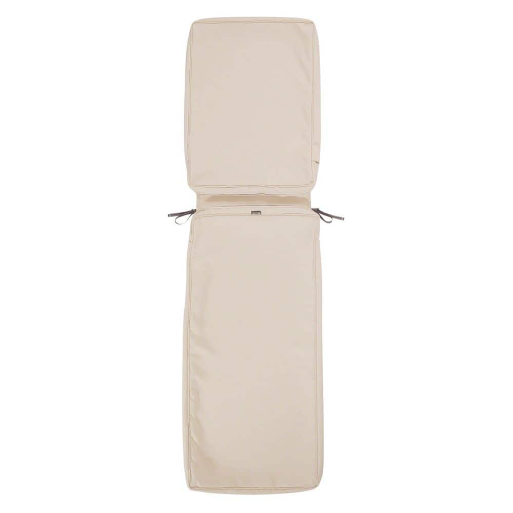 Antique Beige Water-Repellent Outdoor Chaise Lounge Cushion, 72 x 21