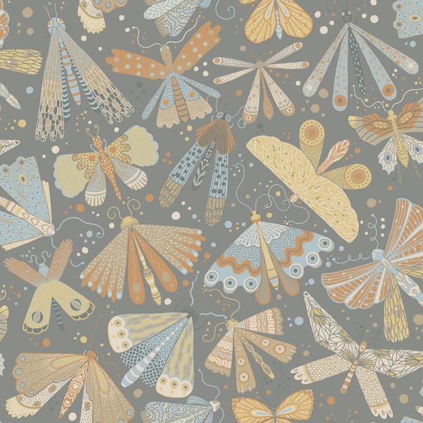 A-Street Prints Yellow Flyga Apricot Bonanza Wallpaper Sample