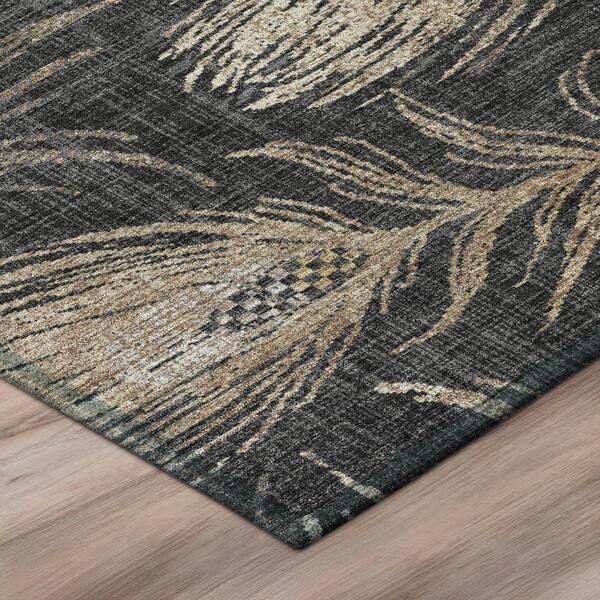 Chantille Machine Washable Indoor/Outdoor Abstract ACN3147 Black 2 ft. x 3 ft. Accent Rug