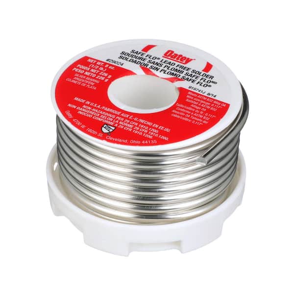 Oatey 29025 Safe-Flo Wire Solder, 1 Lb Bulk, Solid, Gray, Silver