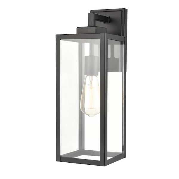 1-Light 6 in. Powder Coat Black Outdoor