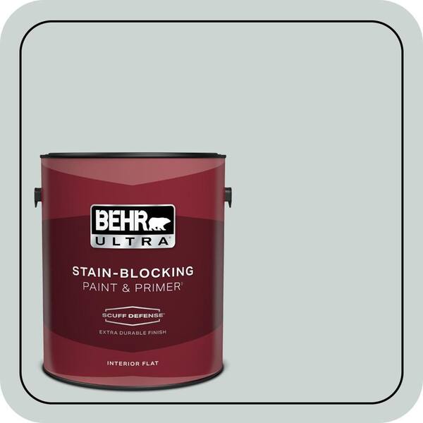 BEHR ULTRA 1 gal. #ECC-34-1 Pacific Mist Extra Durable Flat Interior Paint & Primer