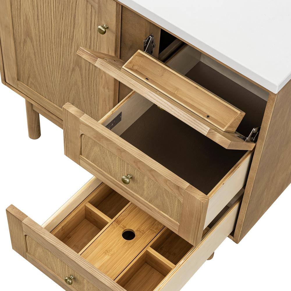 Laurent 36" Light Natural Oak Single Vanity Base