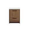 Unbranded Simply Living 24 in. Single Bathroom Vanity in Walnut Brown with Resin Vanity Top in White SL138072WB