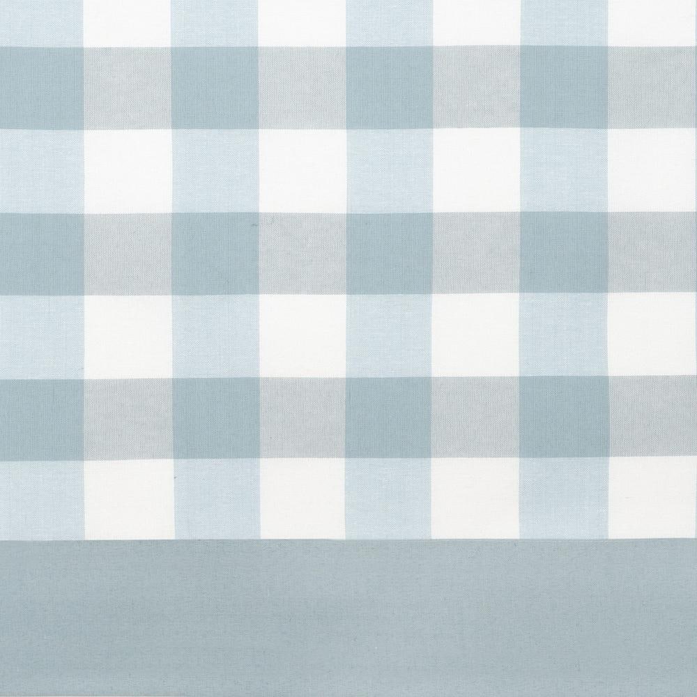Ice Blue Cotton Polyester Rod Pocket Window Curtain Panel