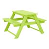 WESTIN OUTDOOR Children's Laguna Outdoor Patio All Weather Plastic 29.75 in. Rectangle Kids Picnic Play Table w/ Benches in Lime OP1201-LM