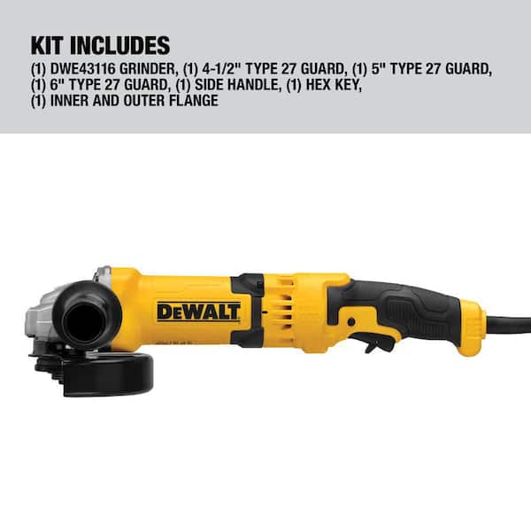 DEWALT 13 Amp Corded 4.5 in. Angle Grinder DWE43116 The Home Depot