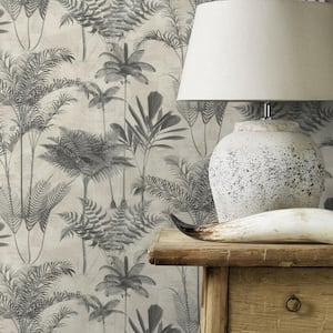 Kinabalu Charcoal Rainforest Expanded Vinyl Non-Pasted Wallpaper Roll