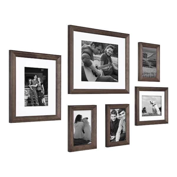DesignOvation Gallery Picture Frame Set, Set of 4, 11 x 14 Matted to 8 x 10,  Gray, Decorative Farmhouse Set of Robust Solid Wood Picture Frames for Wall  Decor – kateandlaurel