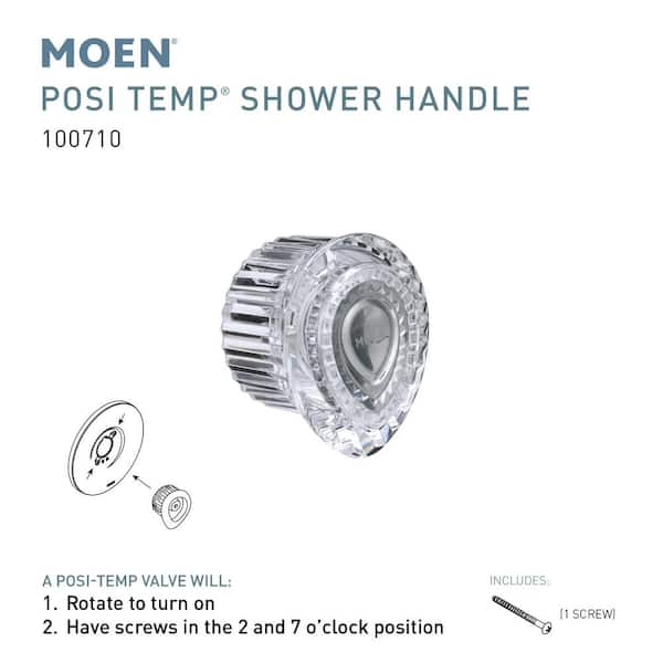 Posi-Temp Knob Handle Kit with White and Chrome Insert