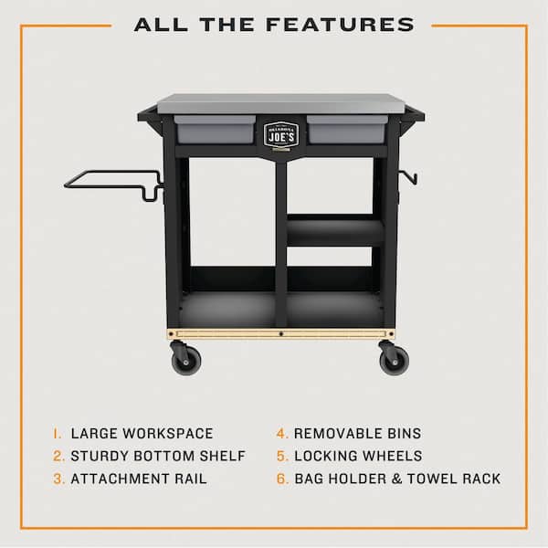 OKLAHOMA JOE'S Workstation Prep and Storage Rolling Outdoor Grill