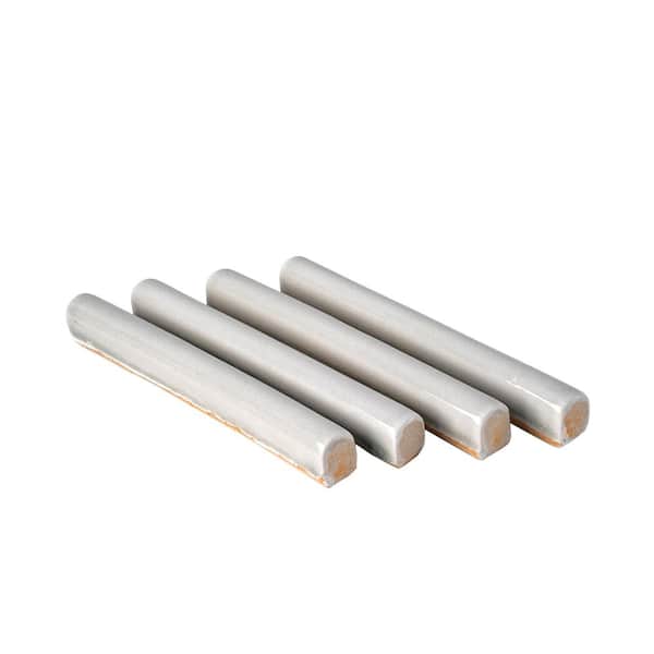 Deluxe 0.6 in. x 6 in. White Ceramic Glossy Pencil Liner Tile Trim (0.25 sq. ft./case) (10-pack)