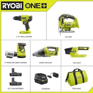 ONE+ 18V Cordless 5-Tool Combo Kit with (2) 1.5 Ah Batteries, 18V Charger, and Bag