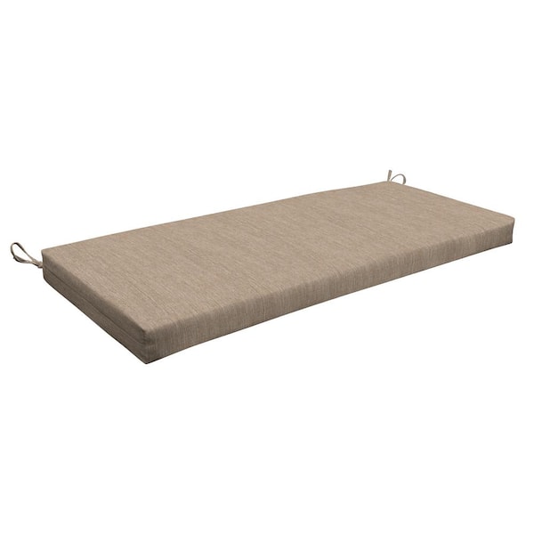 Honeycomb Outdoor Bench Cushion Textured Solid Birch Tan