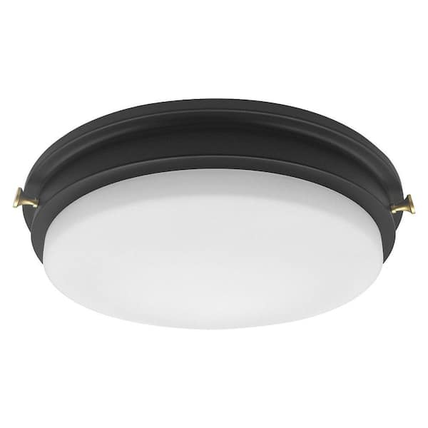 14 in. LED Flush Mount, 1200 Lumen, 4000K Natural White Ceiling Light Fixture with Glass Shade