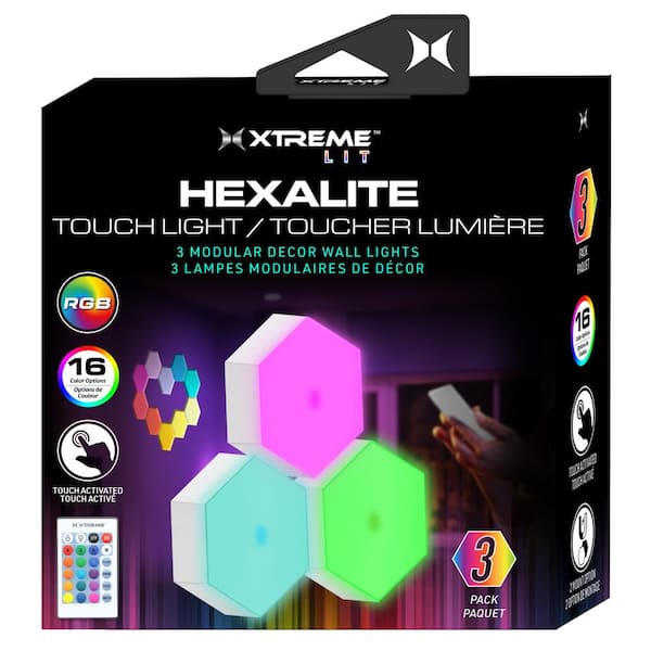 XTREME Hexalite Tough Light 3-Piece 7.25 in. Lamp, 7 Specific Colors/4  Unique Multi-Color Modes, Use Remote To Customize Modes XLB7-1047-WHT - The Home  Depot