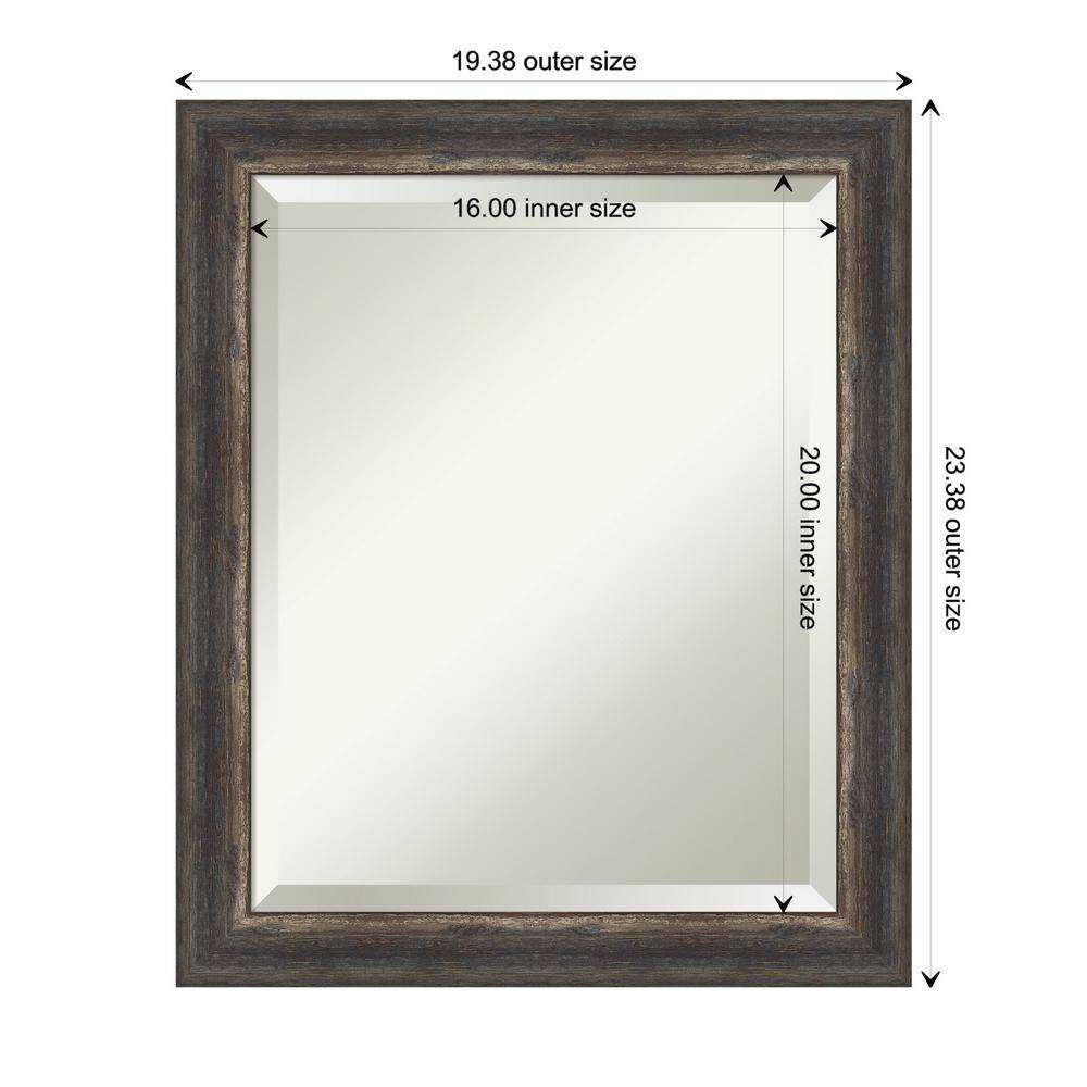 Bronze and Wood Beveled Full Length Rectangular Mirror
