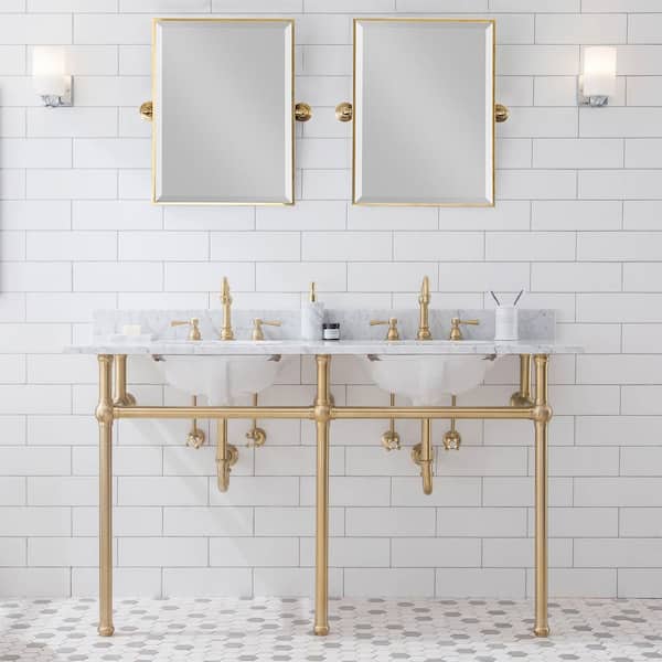 Embassy 60 in. Brass Washstand Legs and Connectors in Satin Gold PVD