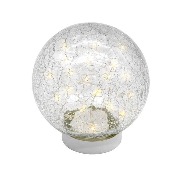 Battery Operated Golden Crackle Glass Globe Light with Fairy String Lights