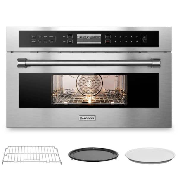30 in 1.6 cu ft. Microwave Oven & Convection Oven 2-in-1,Single Electric Wall Oven,Safety Lock & Timer,Stainless Steel