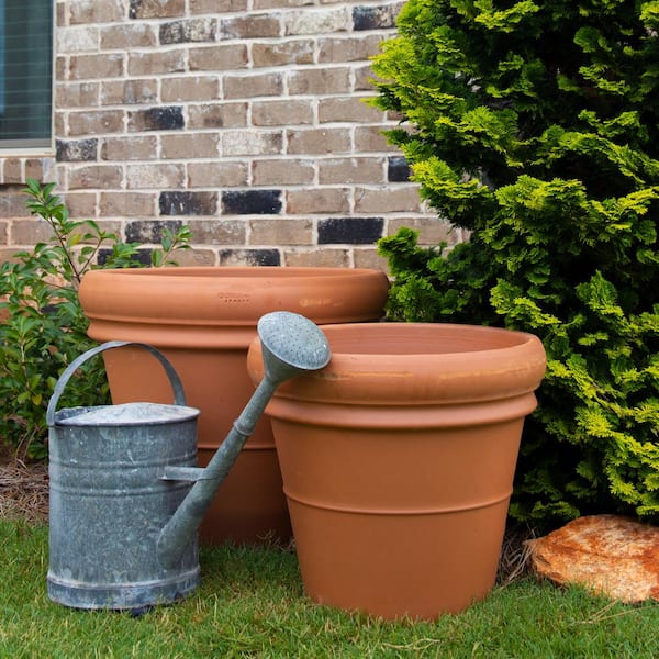 18.5 in. Large Heavy Rimmed Terra Cotta Clay Pot