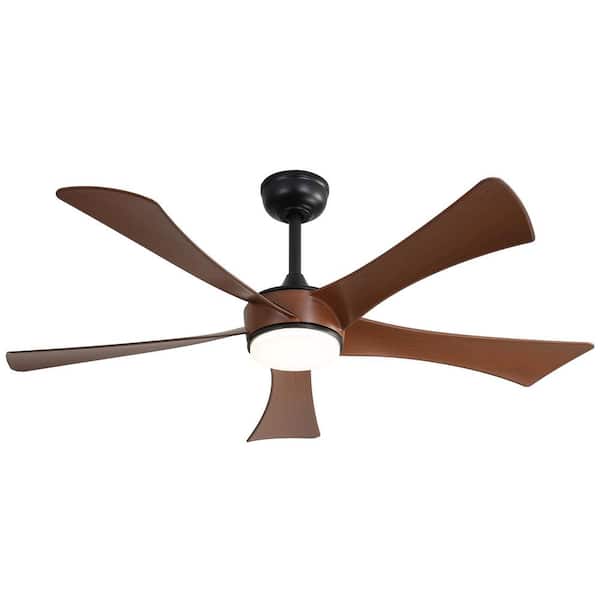 Unbranded 52 in. Modern Indoor Ceiling Fan With 3 Color Dimmable 5 ABS Blades Remote Control Reversible DC Motor With Led Light