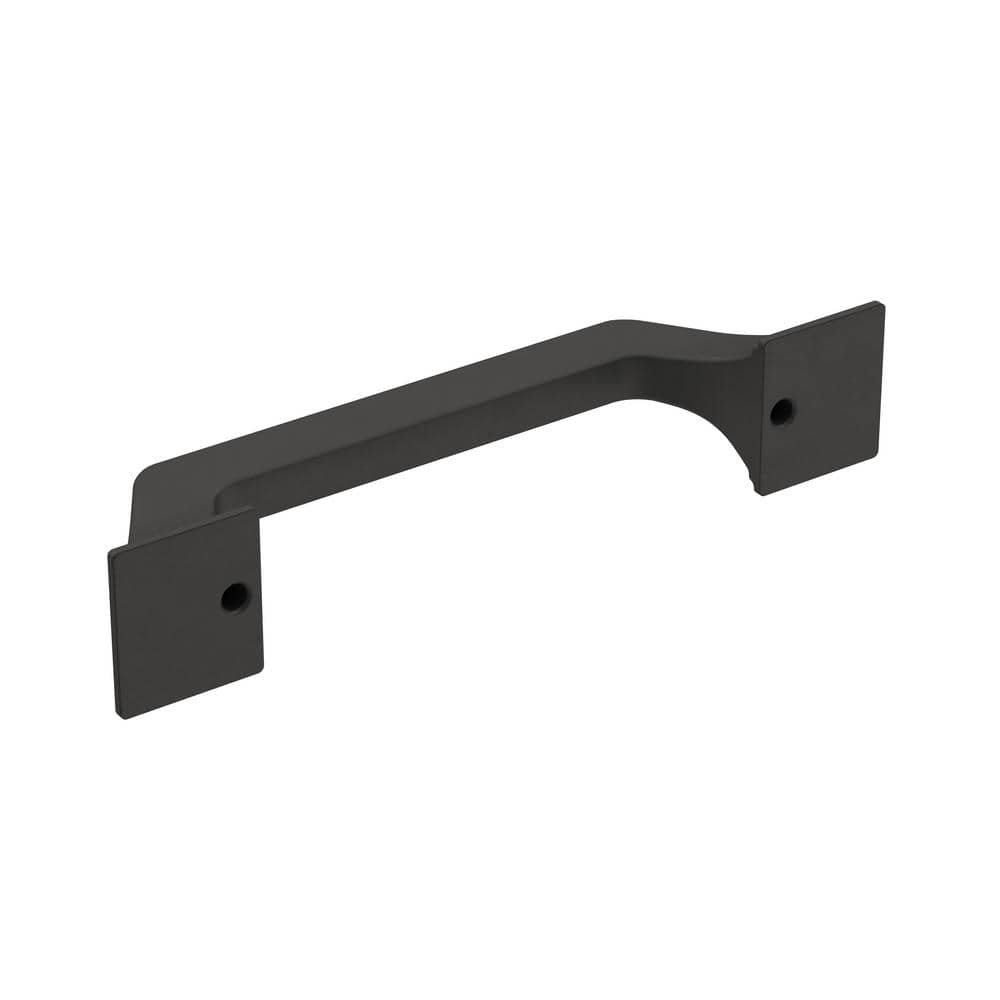 Matte Black Metal Cabinet Drawer Pull with Mounting Hardware