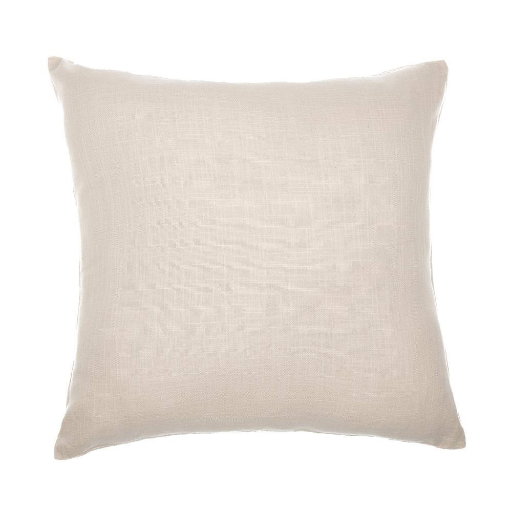 Ivory and Lilac Hand-Woven Cotton Blend Throw Pillow