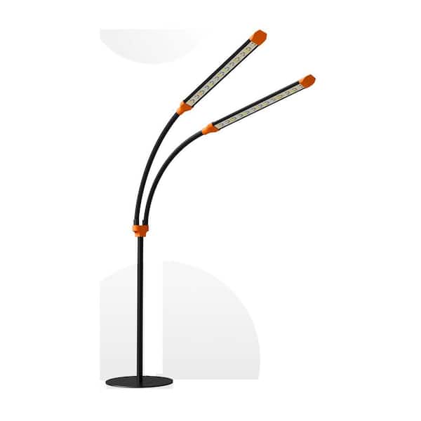 Vrbgify 2-Head Stand Plant Grow LED Light Full Spectrum 4-12hrs Timer for Indoor Plant Growing with Flexible Gooseneck, Remote