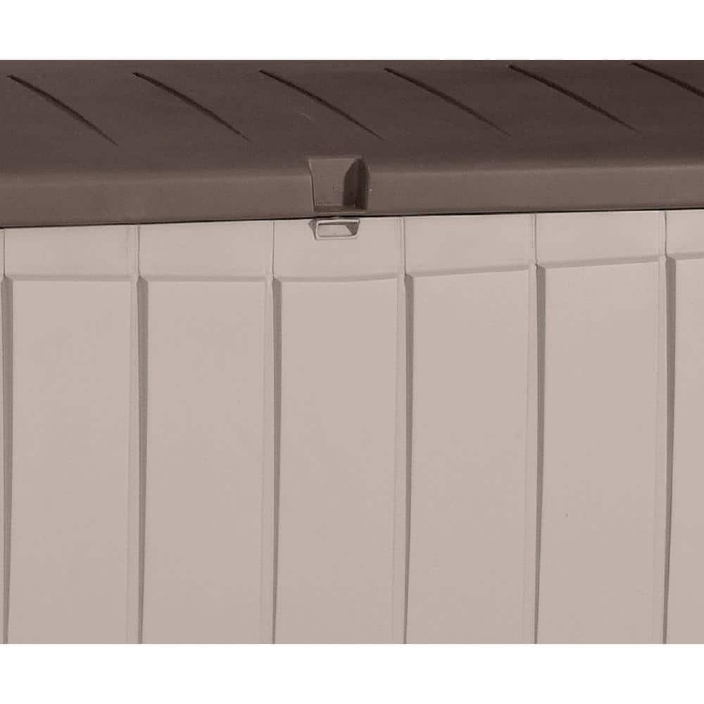 Beige and Brown 49" Lockable Weatherproof Plastic Deck Box