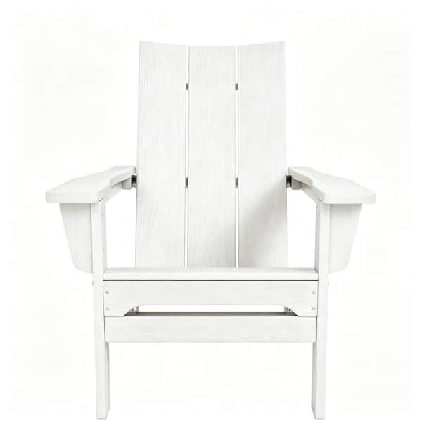 White Classic Folding HDPE Plastic Adirondack Chair