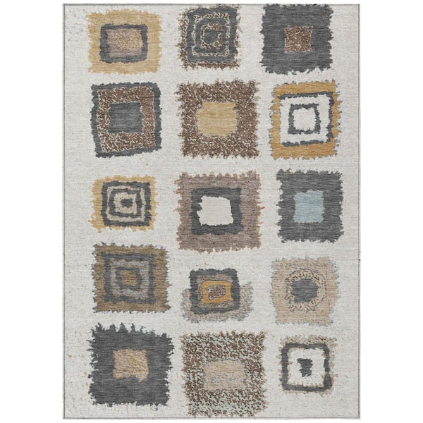 Chantille Machine Washable Indoor/Outdoor Abstract ACN2014 Ivory 3 ft. x 4 ft. Area Rug