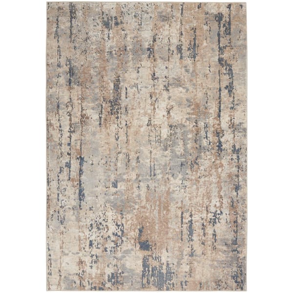 Concerto Beige/Grey 5 ft. x 7 ft. Distressed Rustic Area Rug