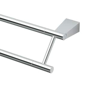 Bleu 24 in. Double Wall Mounted Towel Bar in Chrome