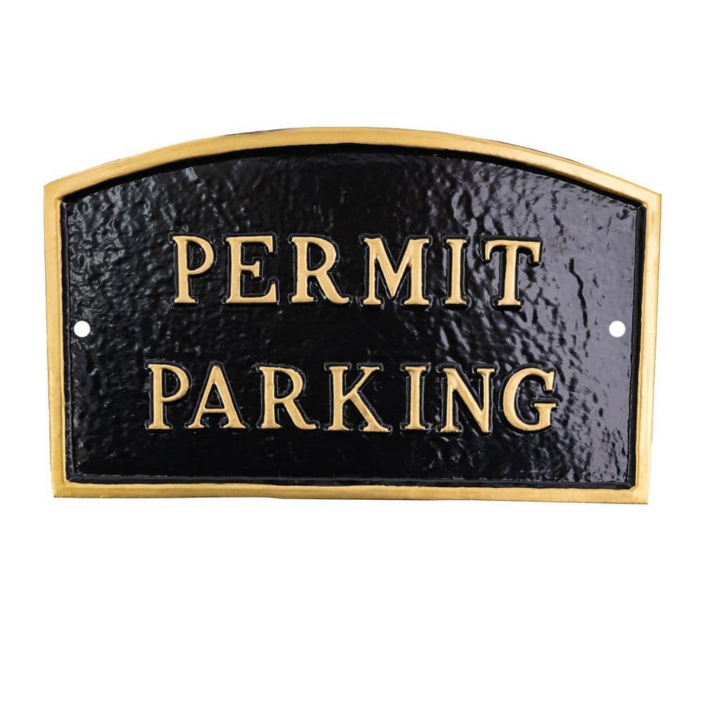 "10"" x 15 Standard Arch Permit Parking Statement Plaque Sign - Black/Gold" price history on PriceWatchPro