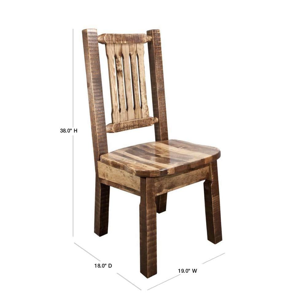 Early American Stained Wood High-Back Slat Side Chair