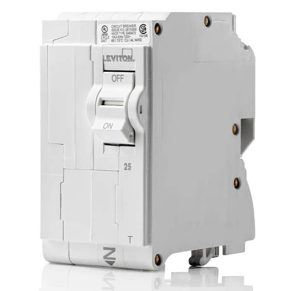 Leviton Branch Circuit Breaker, Standard 2-Pole 25 Amp, 120-Volt/240-Volt, Thermal Magnetic LB225-TR
