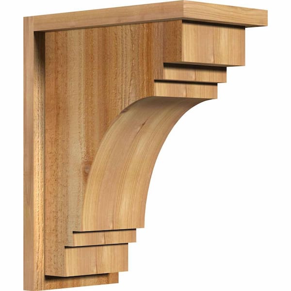 Ekena Millwork 8 in. x 14 in. x 18 in. Western Red Cedar Pescadero Rough Sawn Corbel with Backplate