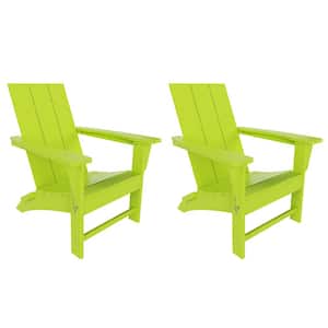Shoreside Lime Modern Outdoor Folding Plastic Adirondack Chair